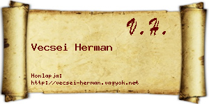 Vecsei Herman névjegykártya