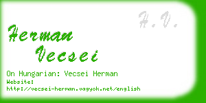 herman vecsei business card